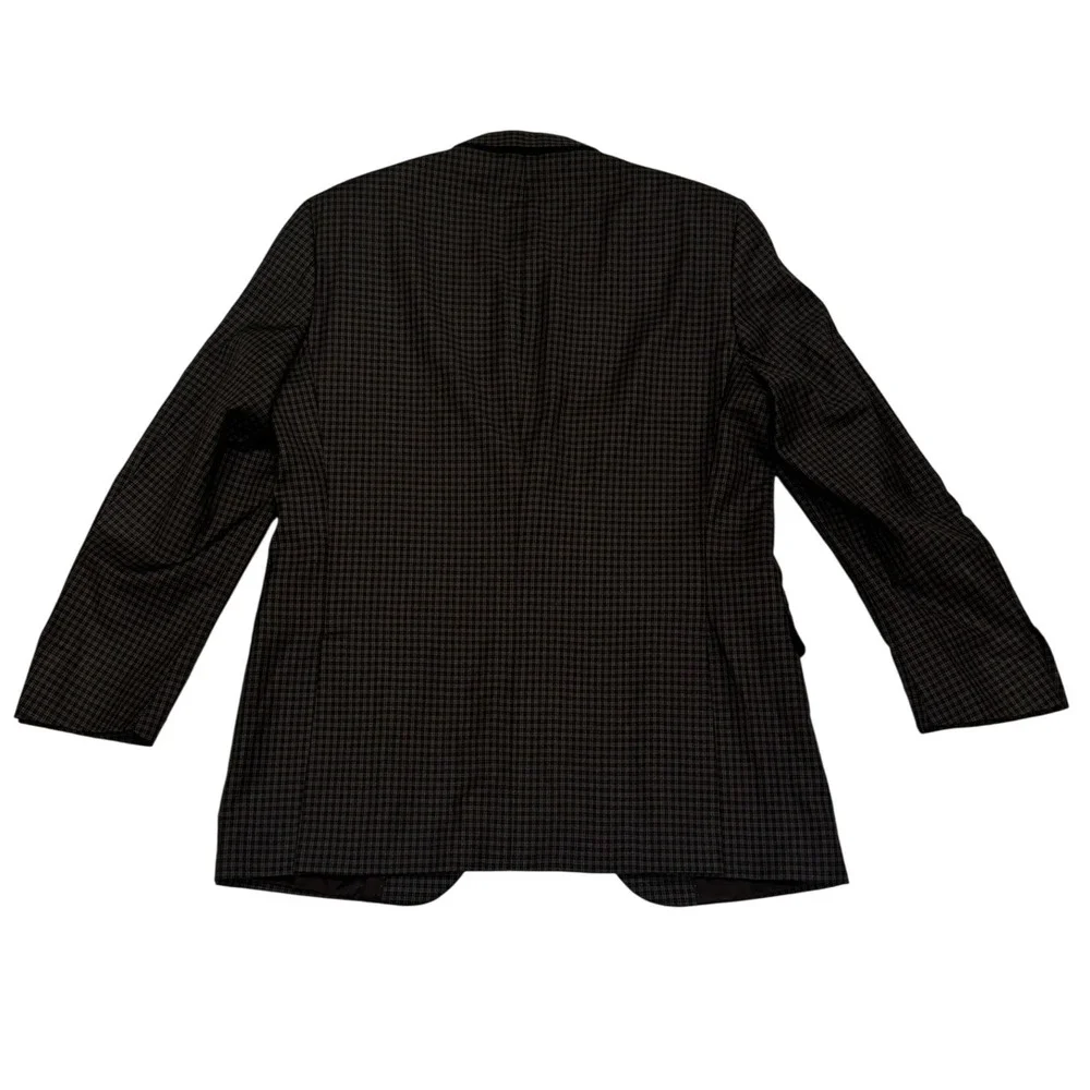 Peter Millar‎ Mens Micro Plaid Blazer 44T Wool Two Button Sport Coat Made Canada